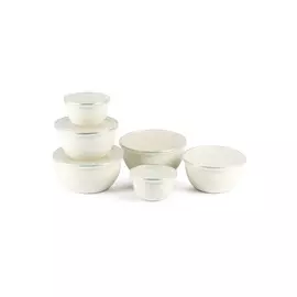 Набор из 6-ти эмалированных мисок с крышками