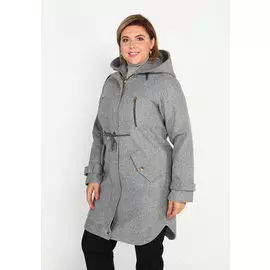 Парка с капюшоном на молнии и кулисках