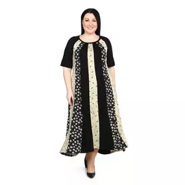 Платье-макси с комбинированным принтом