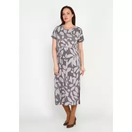 Платье-макси с поясом и боковыми разрезами