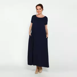 Платье-макси свободное с короткими рукавами