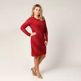 Платье-миди с круглым вырезом