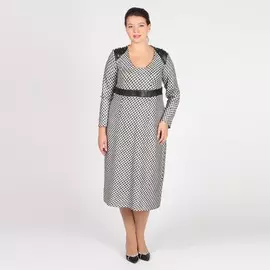 Платье-миди с принтом «гусиная лапка»