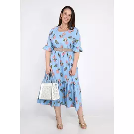 Платье миди с расклешенным рукавом