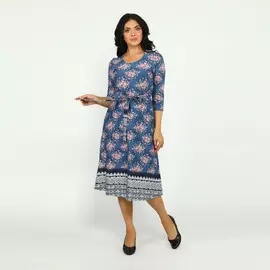 Платье-миди с рисунком и поясом