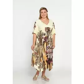 Платье миди с V образным воротником