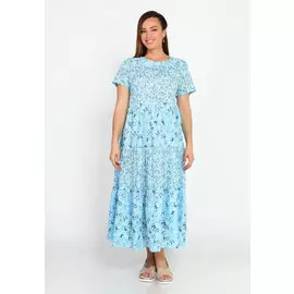 Платье многоярусное с контрастными цветами