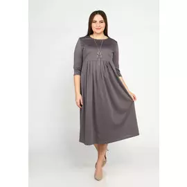 Платье однотонное с защипами