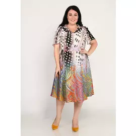 Платье отрезное по талии с юбкой полусолнце