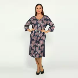 Платье прямое с принтом и разрезами