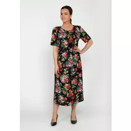 Платье расклешенное со сборкой на груди