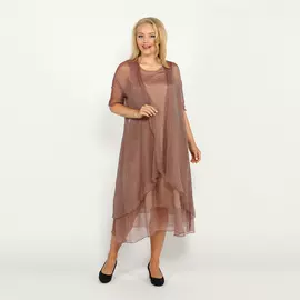 Платье расклешенного кроя с накидкой