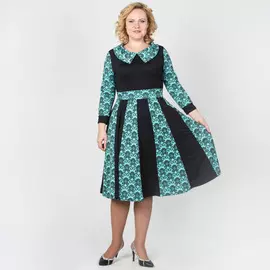 Платье расклешенного кроя с отложным воротником