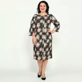 Платье с декоративными пуговицами и молнией