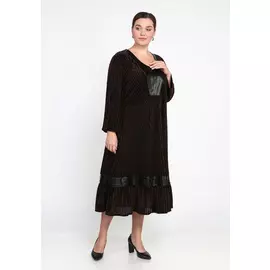 Платье с деталями из эко-кожи