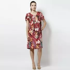 Платье с имитацией шифоновой накидки