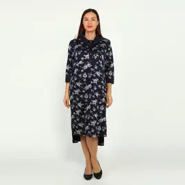 Платье с контрастными манжетами и воротником