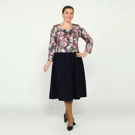 Платье с принтованным верхом