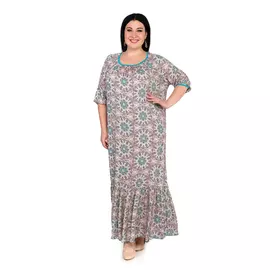 Платье с рисунком и контрастной окантовкой