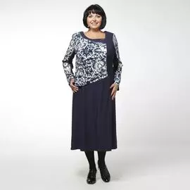 Платье с рукавом 3/4 и декоративными сборками