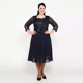 Платье с шифоновой юбкой и узором "цветы"