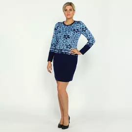 Платье с узором и контрастным низом