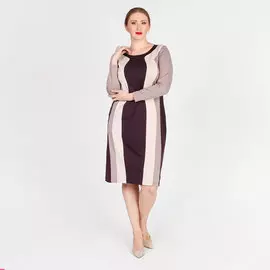 Платье с вертикальными контрастными вставками