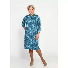 Платье с воротником и принтом