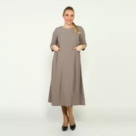 Платье со сборкой на талии и карманами