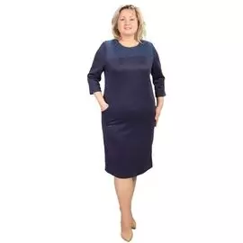 Платье со вставкой из перфорированной замши