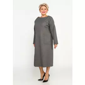 Платье свободное с накладными карманами