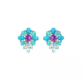 Серьги серебряные "Бирюзовые тайны"