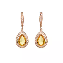 Серьги серебряные "Цитриновые мечты"