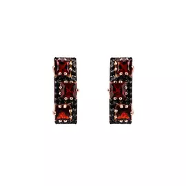 Серьги серебряные "Гранатовое наслаждение"