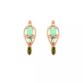 Серьги серебряные "Мятная россыпь"