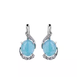 Серьги серебряные "Океанский бриз"