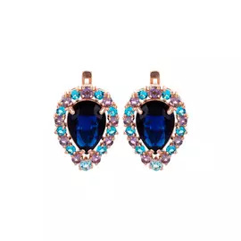 Серьги серебряные "Сапфировые острова"