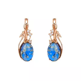 Серьги серебряные "Янтарная тайна"