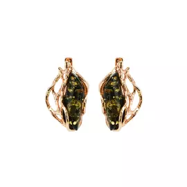 Серьги серебряные "Янтарные тайны"