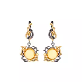 Серьги серебряные "Янтарный восторг"