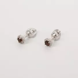 Серебряные серьги-пусеты "Солнышко"