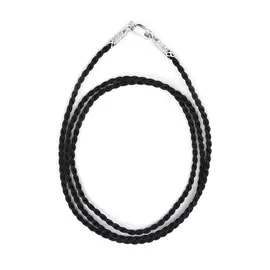 Шнурок шелковый на серебряной застежке