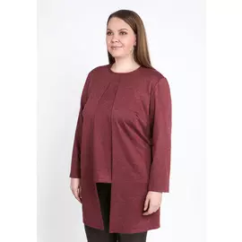 Туника однотонная с имитацией кардигана