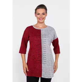 Туника с ассиметричным принтом и стразами