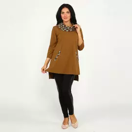 Туника с карманами и принтом "Клетка"