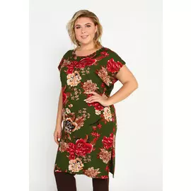Туника с крупным принтом "Цветы"