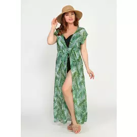 Туника с кулиской на талии и ярким принтом