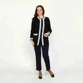 Жакет прямого кроя на пуговицах с отделкой