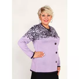 Жакет с жаккардовым рисунком в зоне декольте