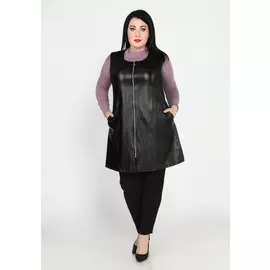 Жилет из экокожи на молнии